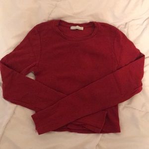 ZARA red knit crop top